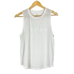 Spiritual Gangsta Peleton Monochrome White Tank Top Size Medium